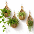 Wall Hanging Planters 4 Pack with 4PCS Strong Hooks, Macrame Plant Hanger