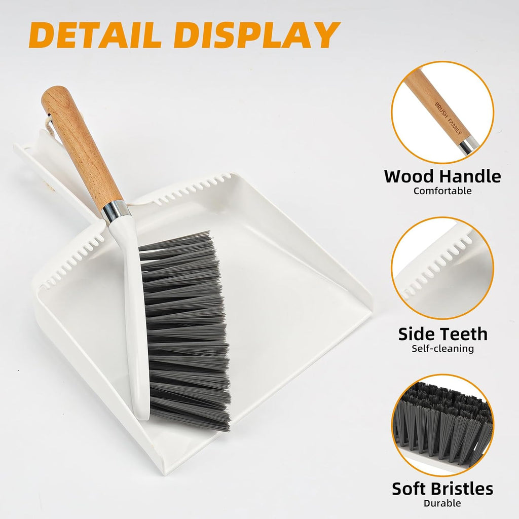 Small Broom and Dustpan Set, Multipurpose Dustpan and Brush Set