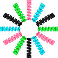 Jetec 24 Pieces Charger Cable Saver, Silicone Flexible Cable Wire Protector, Mouse Cable Protector, Suit for All Cellphone Data Lines (6 Black, 6 Pink, 6 Blue, 6 Green)