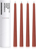 10" Classic Taper Candles, Terracotta, 4-Pack, 7-8 Hours Long Burning, Unscented Tall Candlesticks