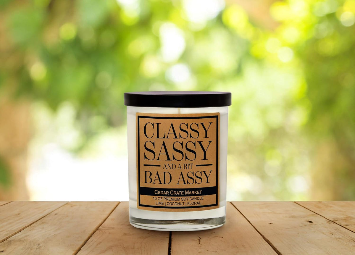 Funny Candles for Women Adult Humor | Retirement Candle Gift | Funny Gifts for Woman Men | Best Friend Birthday Candle Gift | Classy Sassy Boss Aunt Mom | Coconut Lime Scented | 100% Soy| Made in USA