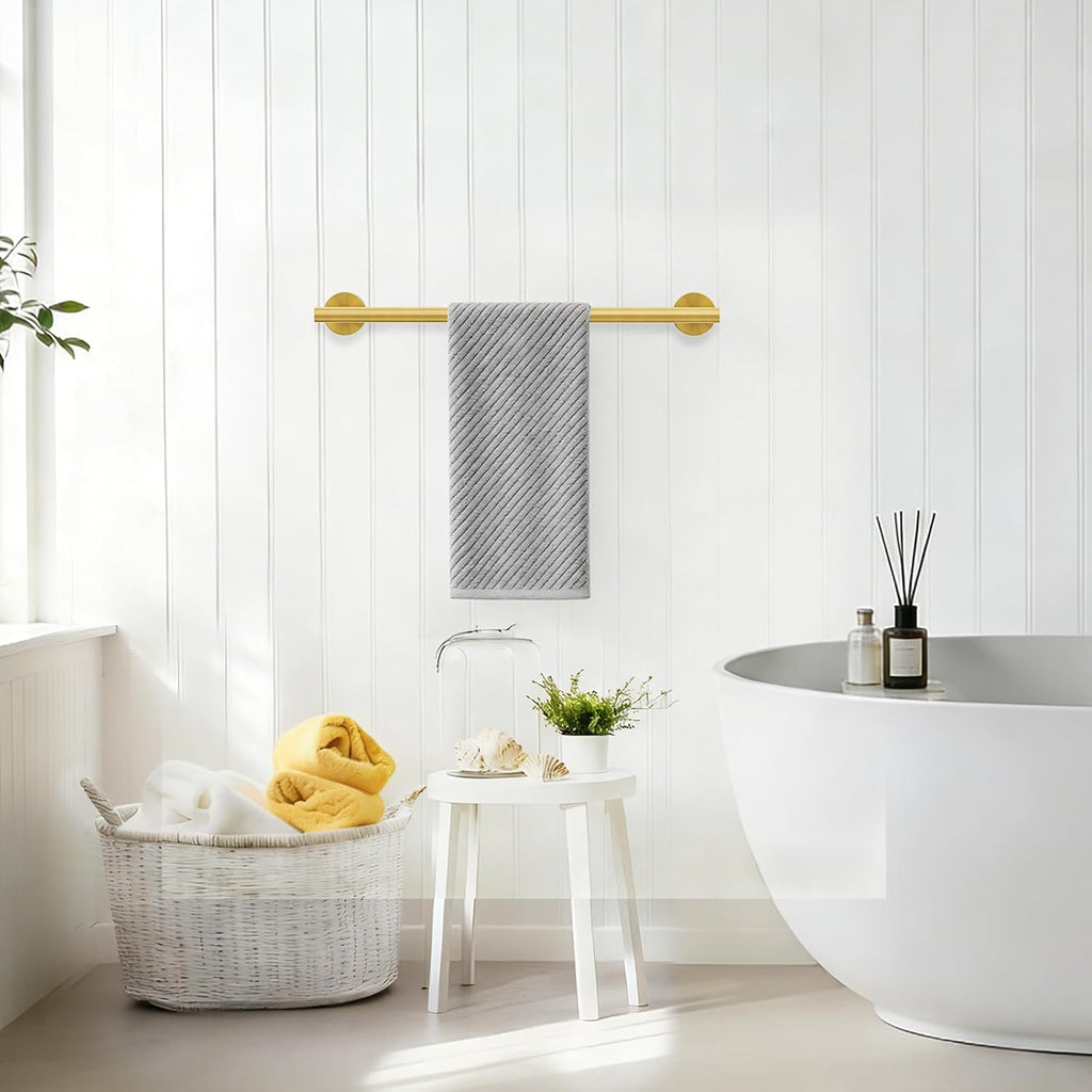 Brushed Gold Towel Bar, 18 Inch Towel Rack for Bathroom Wall-Mounted