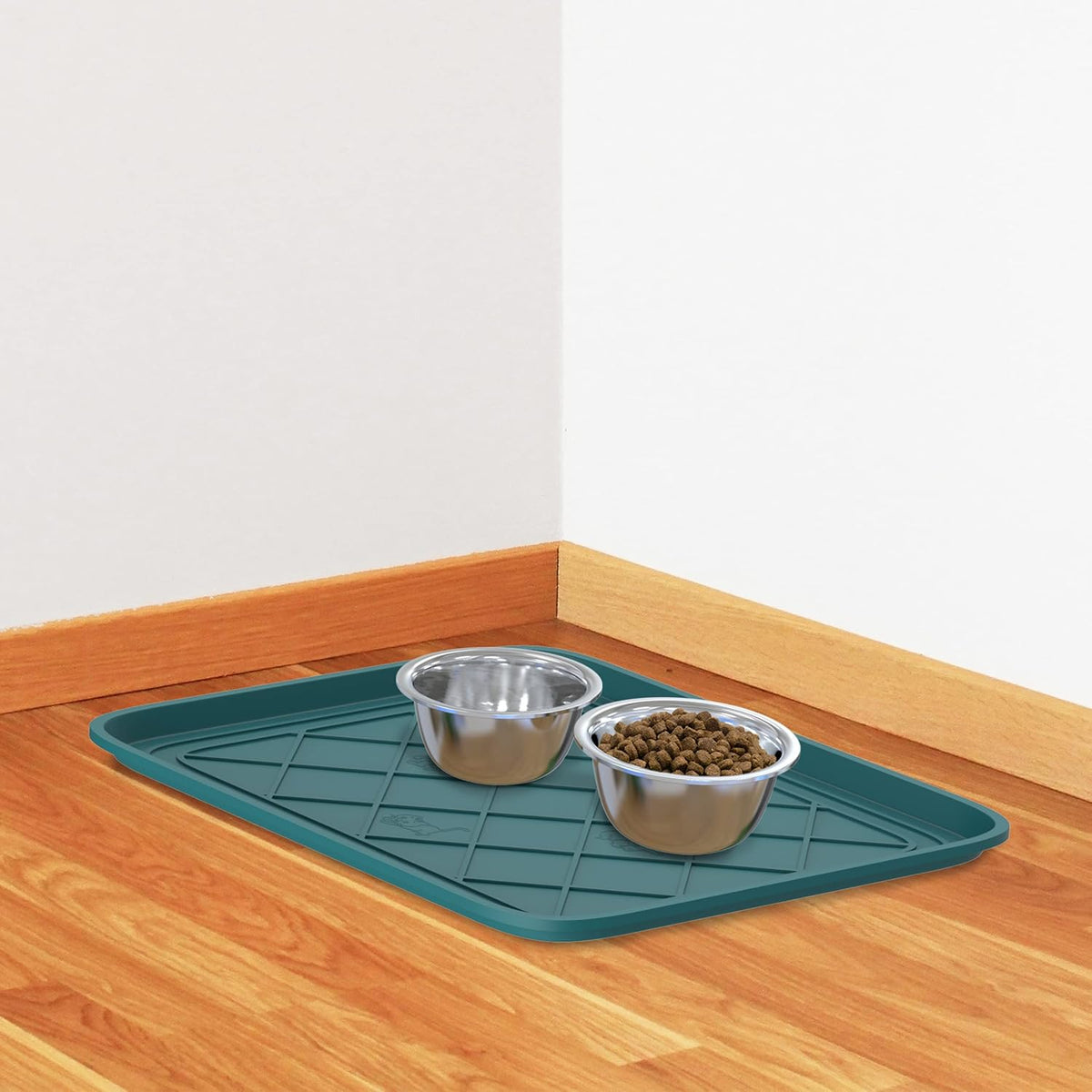 All Weather Boot Mat 4 Pack - Small Water Resistant Plastic Utility Shoe Mat for Indoor and Outdoor Use in All Seasons by Stalwart (Teal)
