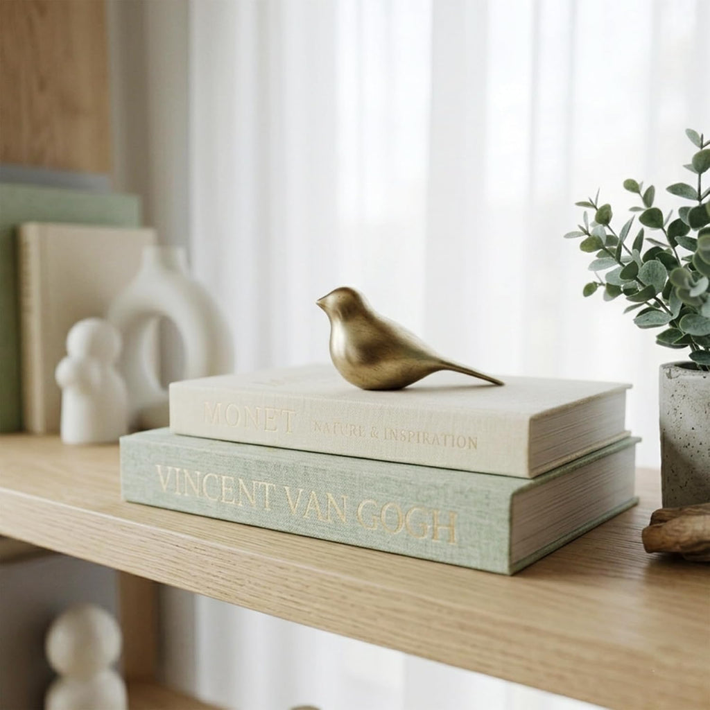 Neutral Linen Faux Decorative Books For Home Decor（Set of 2）