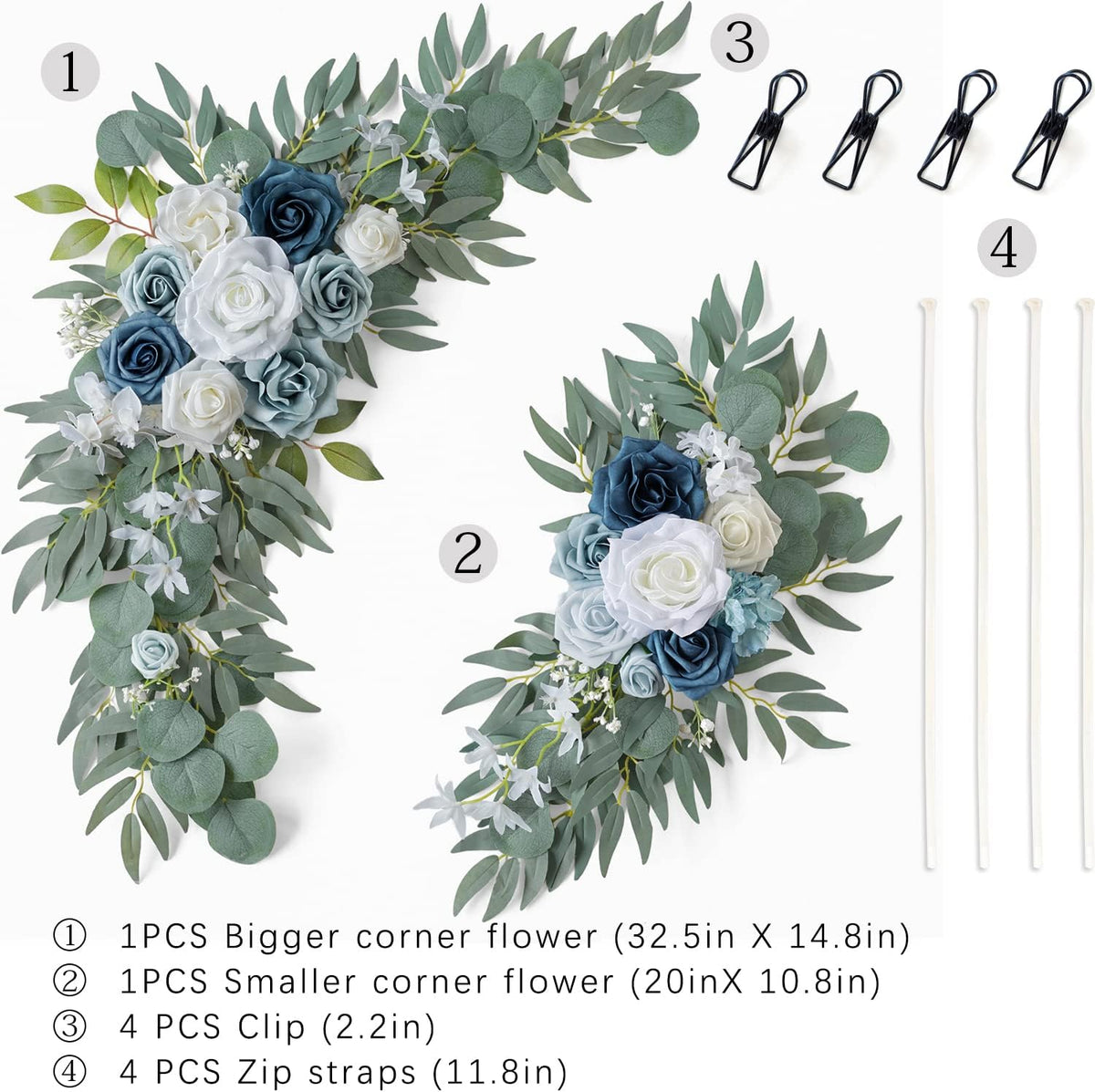 ponatia Artificial Wedding Arch Flowers Set of 2