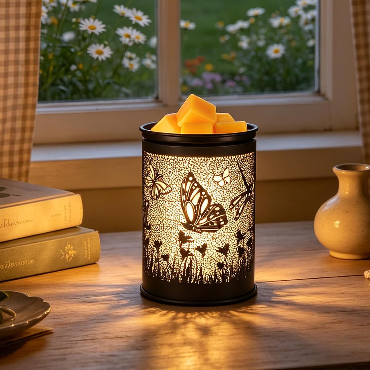 scentsy Wax Warmer for Scented Wax melt Warmer Wax Melter for Candle Making lamp Candle Warmer Plate Oil Burner for Home Decor and Gifts for Holiday （Dragonfly/Butterfly）…