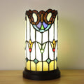 Tiffany Style Table Lamp For Bedroom Blue Dragonfly Stained Glass Nightstand Bedside Night Lamp Party Light Hand-made Art Home Deco Christmas Gifts 2 LED Bulbs (3 Color Temperatures+Flame Bulb)