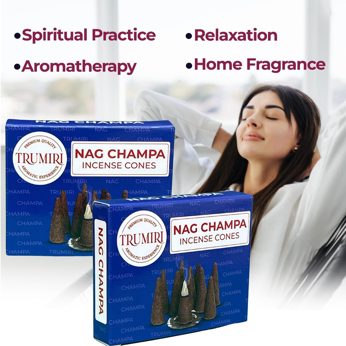 Nag Champa Incense Cones - Total 60 Cone Incense - Six Packs of 10 Insence Cones - Incense Cones Scented - Cone Incense Scents - Insense - Inscent