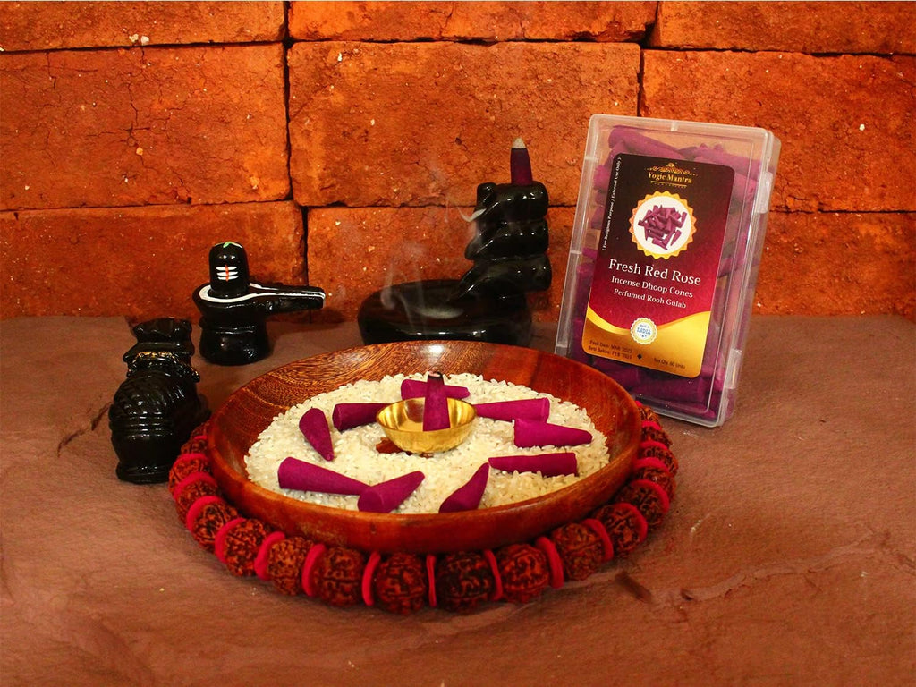 Rose Dhoop Incense Cones | 60 Pcs | 1.5" | Meditative Aromatic Fragrance