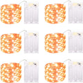 6 Pack LED Fairy Lights Battery Operated with Timer, 13FT 40LED Waterproof Firefly Lights Silver Wire Mini Twinkle String Lights for Wedding Christmas Birthday Party Mason jar Decorations, Orange