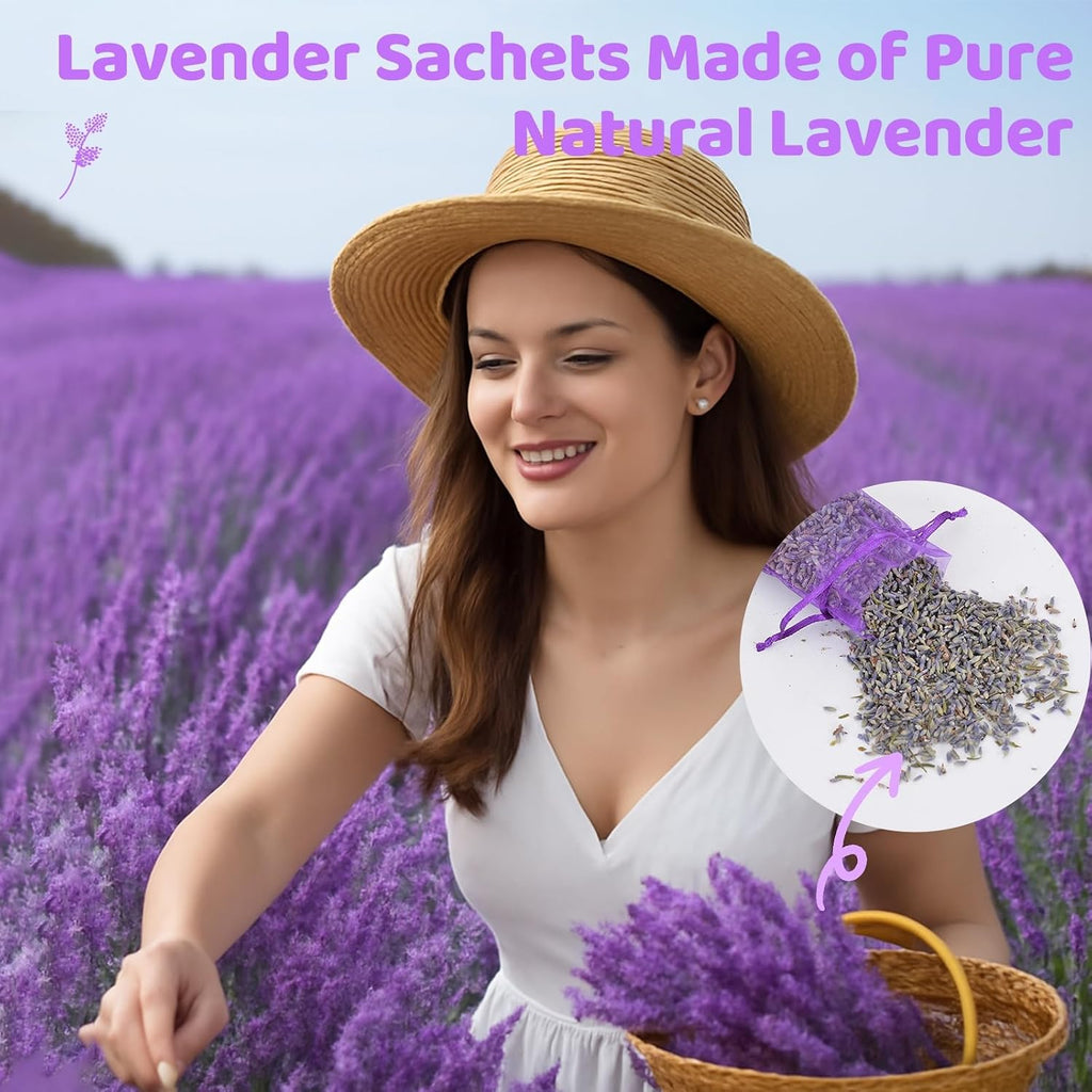 26 Pack Lavender Sachet Bags Home Fragrance Sachets, Real Lavender Flowers