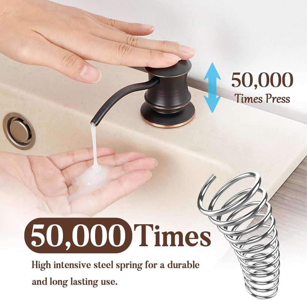 Built in Soap Dispenser for Kitchen Sink Countertop, Brass, Bronze