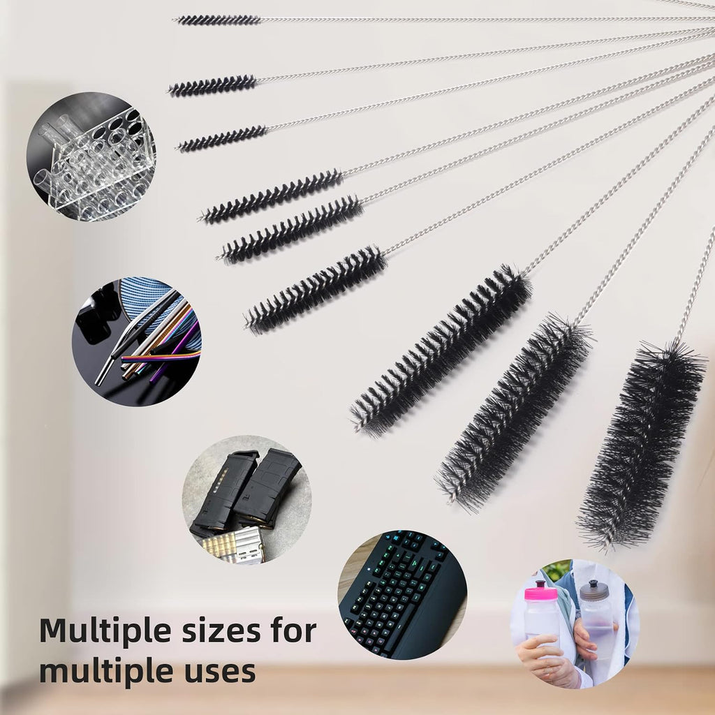 Annhua 10 Pcs Tube Cleaning Brushes Kit Straw Cleaning Kit Metal Pipe Brush Cleaner, Lab Cleaning Brushes Wire Bottle Brush for Lab Tube, Auto Parts, Bottles and Pipes, 10 Sizes