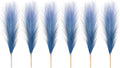 PATIKIL 17 Inch Faux Pampas Grass, 6 Pcs Boho Decor for Home Decoration Artificial Tall Fluffy Stems for Wedding Flower Party Vase Arrangement Centerpieces, Gradient Dark Blue
