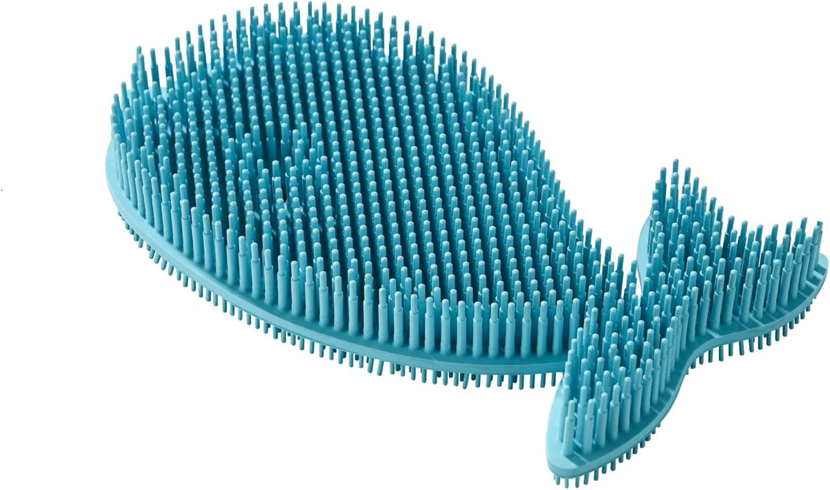 Fox Run Silicone Whale Dish Scrubber, 6" Multipurpose Kitchen Cleaning Pad