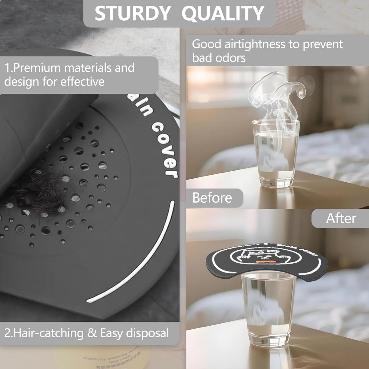 2-in-1 Shower Drain Hair Catcher & Bathtub Drain Hair Catcher