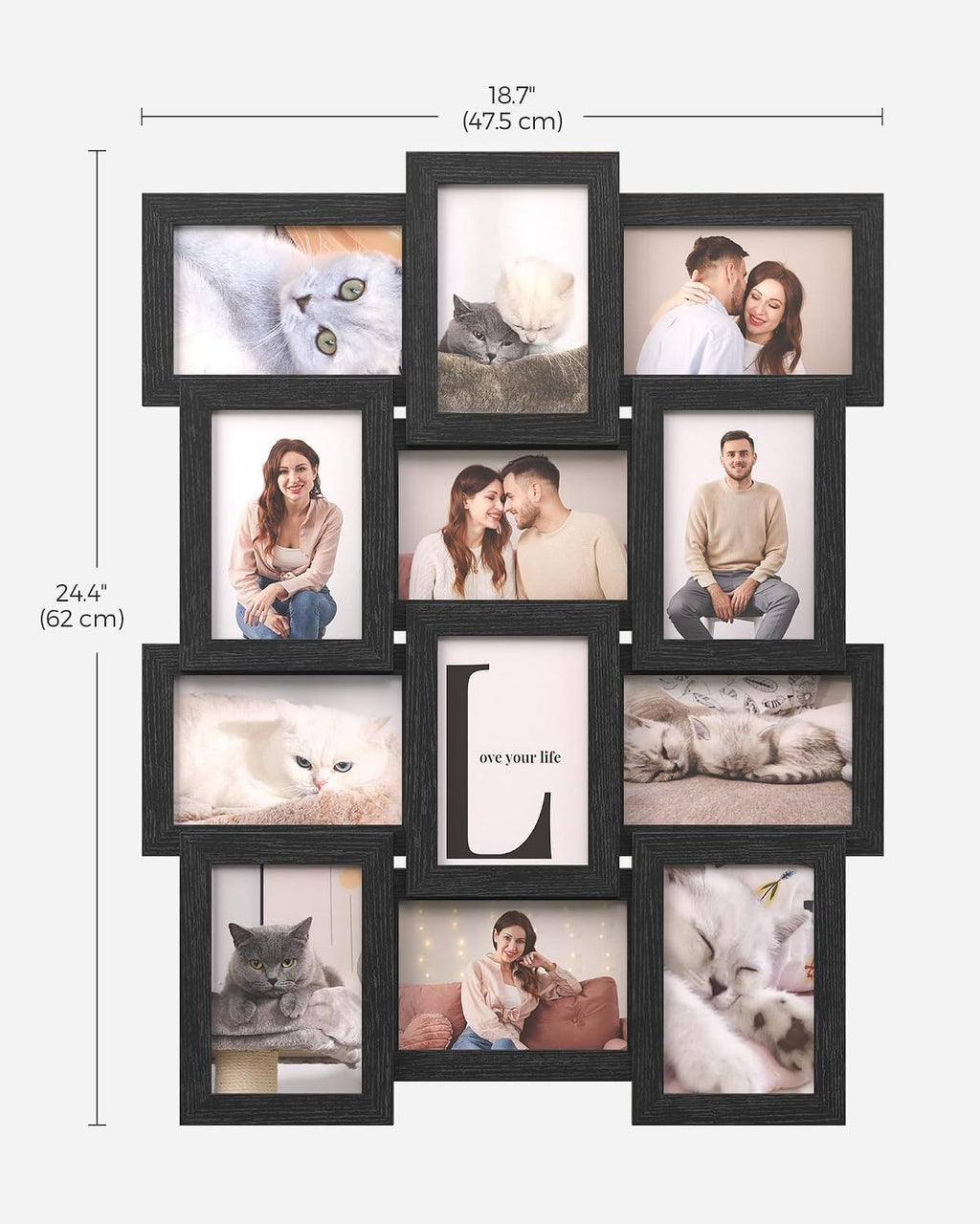 SONGMICS Collage Picture Frames, 4 x 6 for Wall Decor, Set of 12