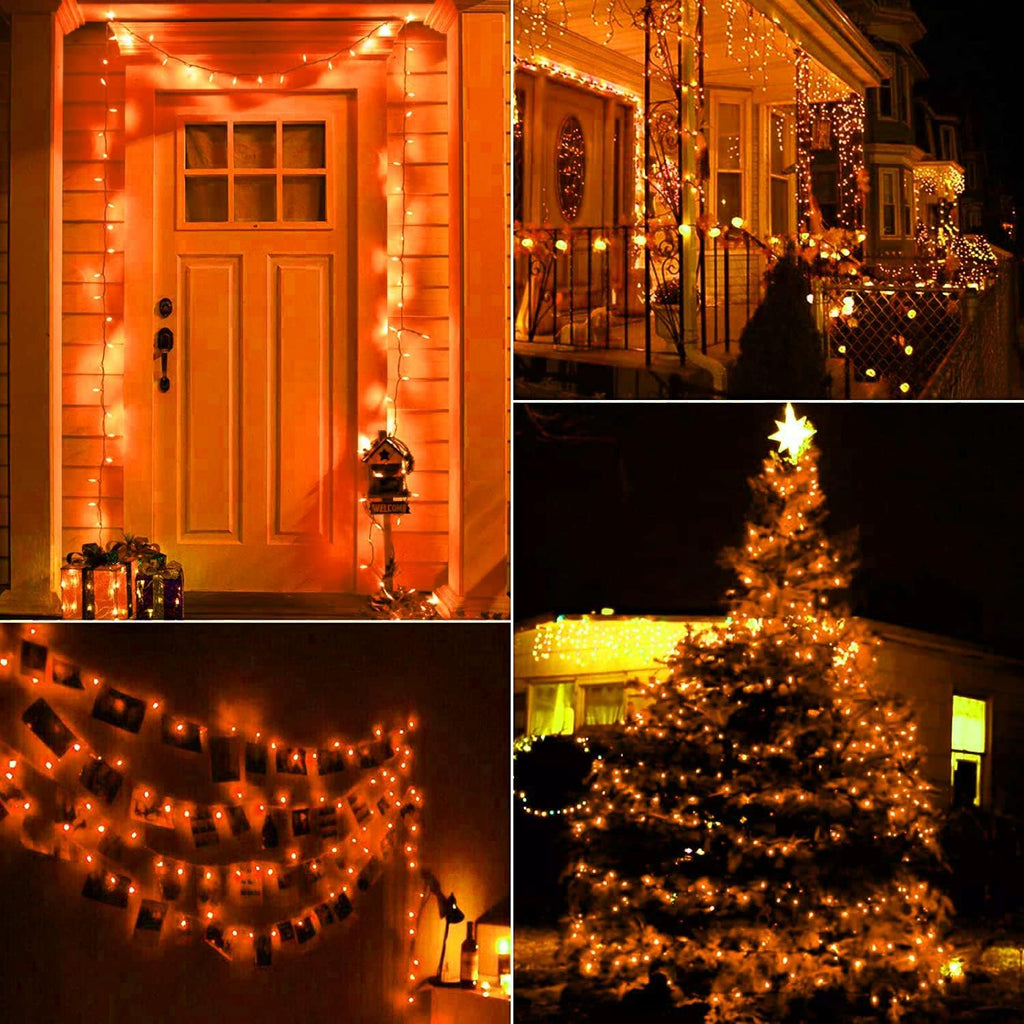 Minetom Orange Halloween String Lights Outdoor, 39Ft 100LED Christmas Light