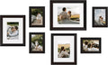 eletecpro Gallery Wall Frame Set of 7, Real Solid Pine Wood Frames, Black