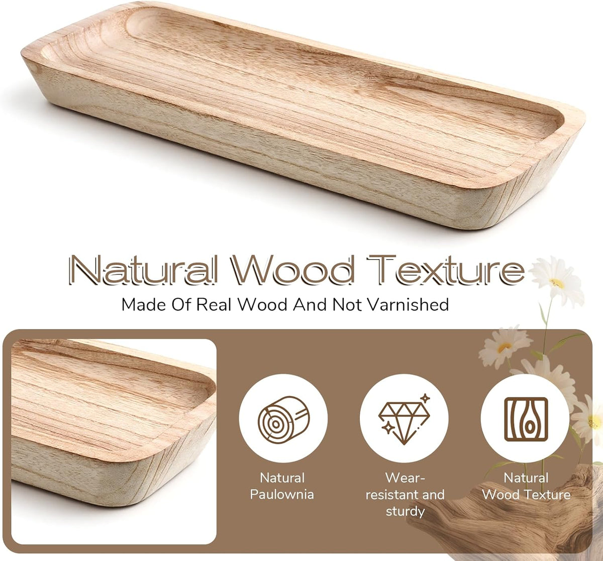 16" Decorative Bowls for Home Decor, Long Wooden Dough Bowl for Home Decors, Decorative Wood Dough Bowls, Rustic Farmhouse Decoratives Bowl Long Narrow Wooden Tray for Dining Table Decors Centerpiece