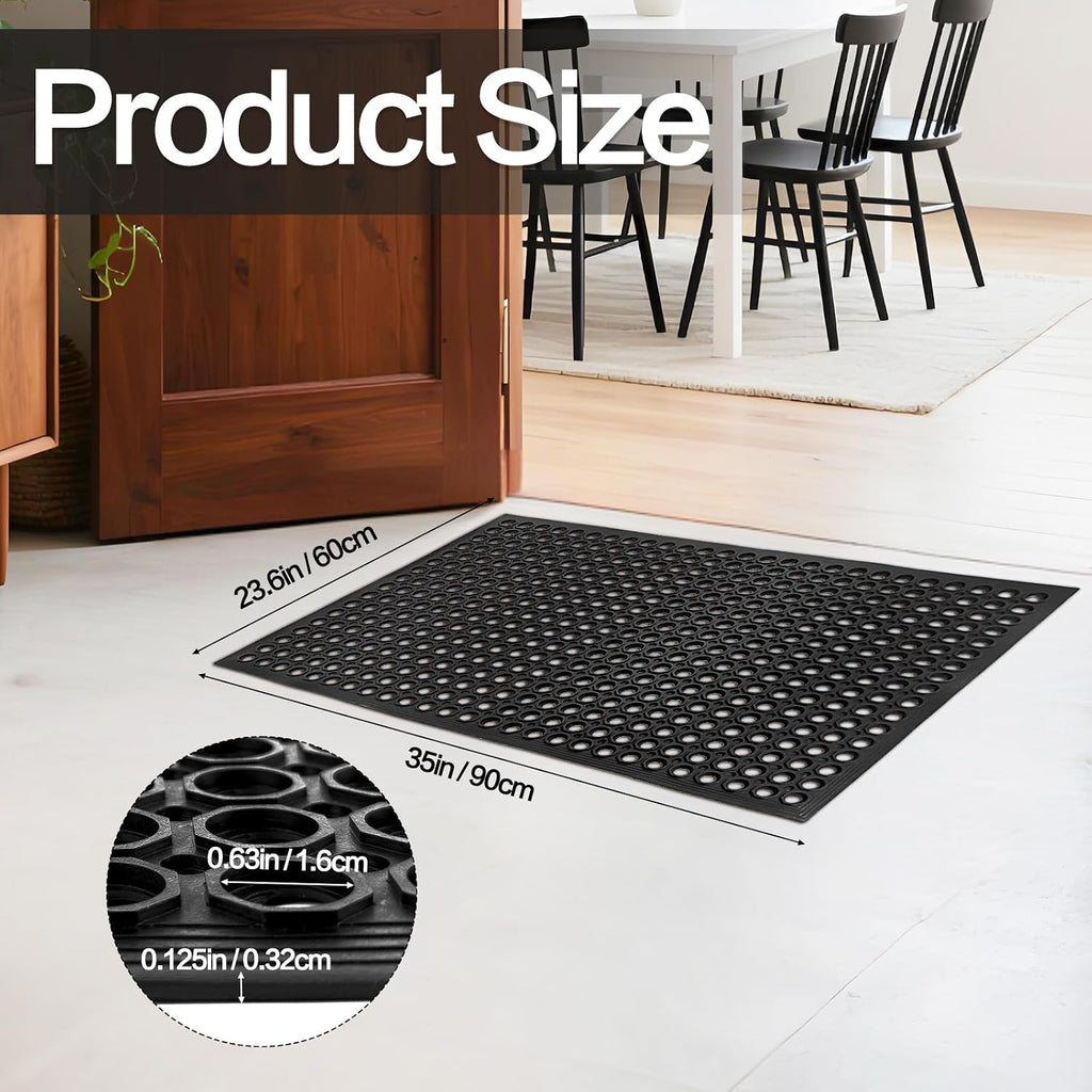 Nexboraque 2 Pack Anti Fatigue Rubber Floor Mats 24 x 36 Inch