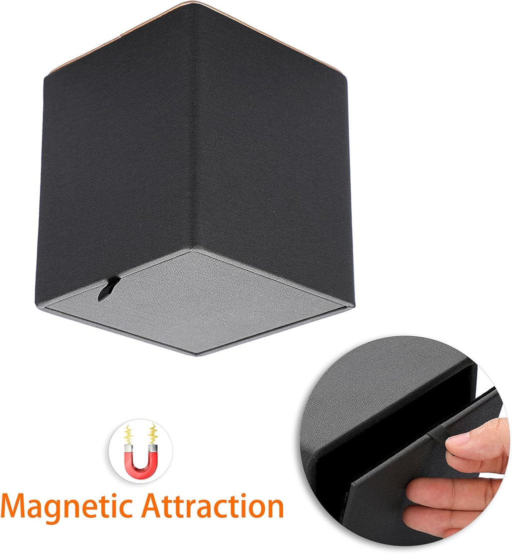 Sumnacon Linen Tissue Box Cover Square Magnetic Bottom Tissue Box Holder
