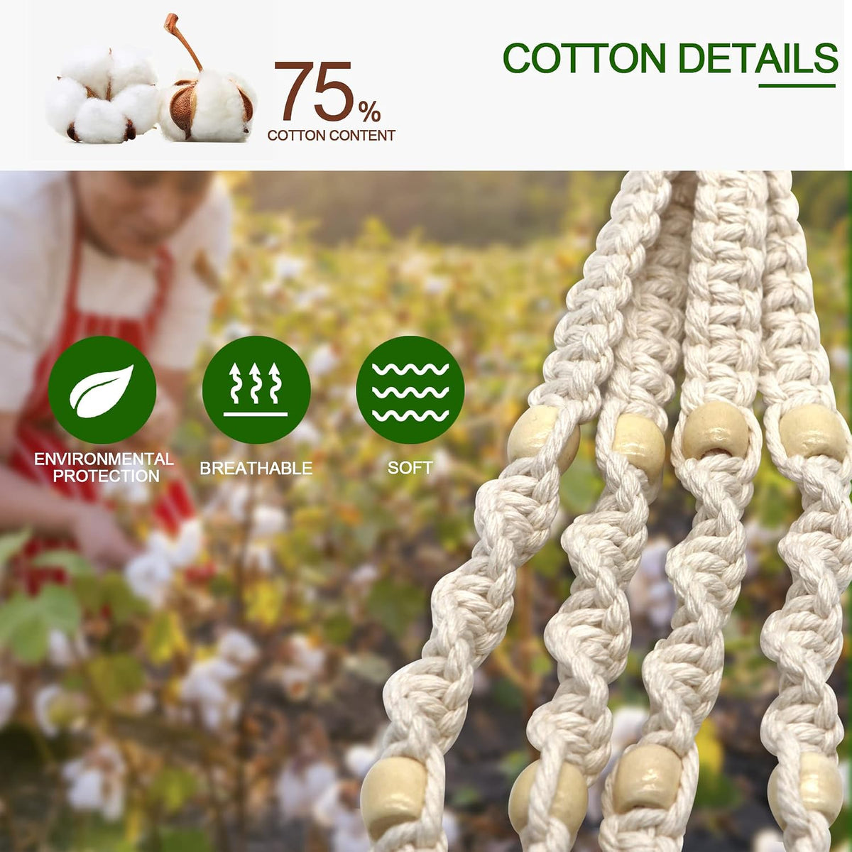 IGaiety 5 Pack Macrame Plant Hangers with Hooks for Indoor Outdoor Decor