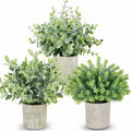 3 Pack Small Fake Plants, Mini Potted Artificial Greenery Plants for Indoor