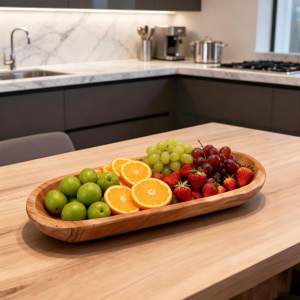 14.17" Wood Cedar Decorative Bowl, Fruit tray, Medium Size