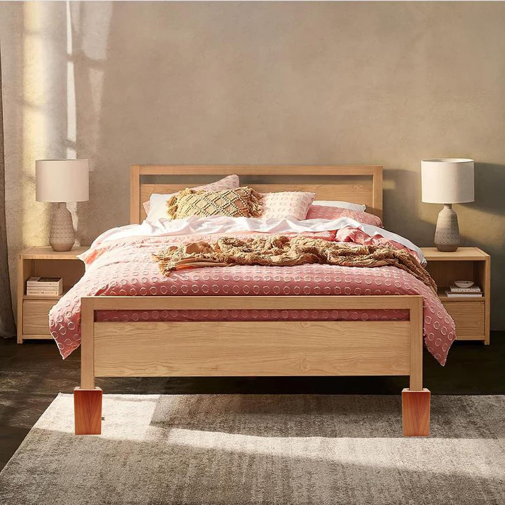 Wood Bed Risers, Furniture Risers-Heights 4.5 Inch Heavy Duty Risers Brown