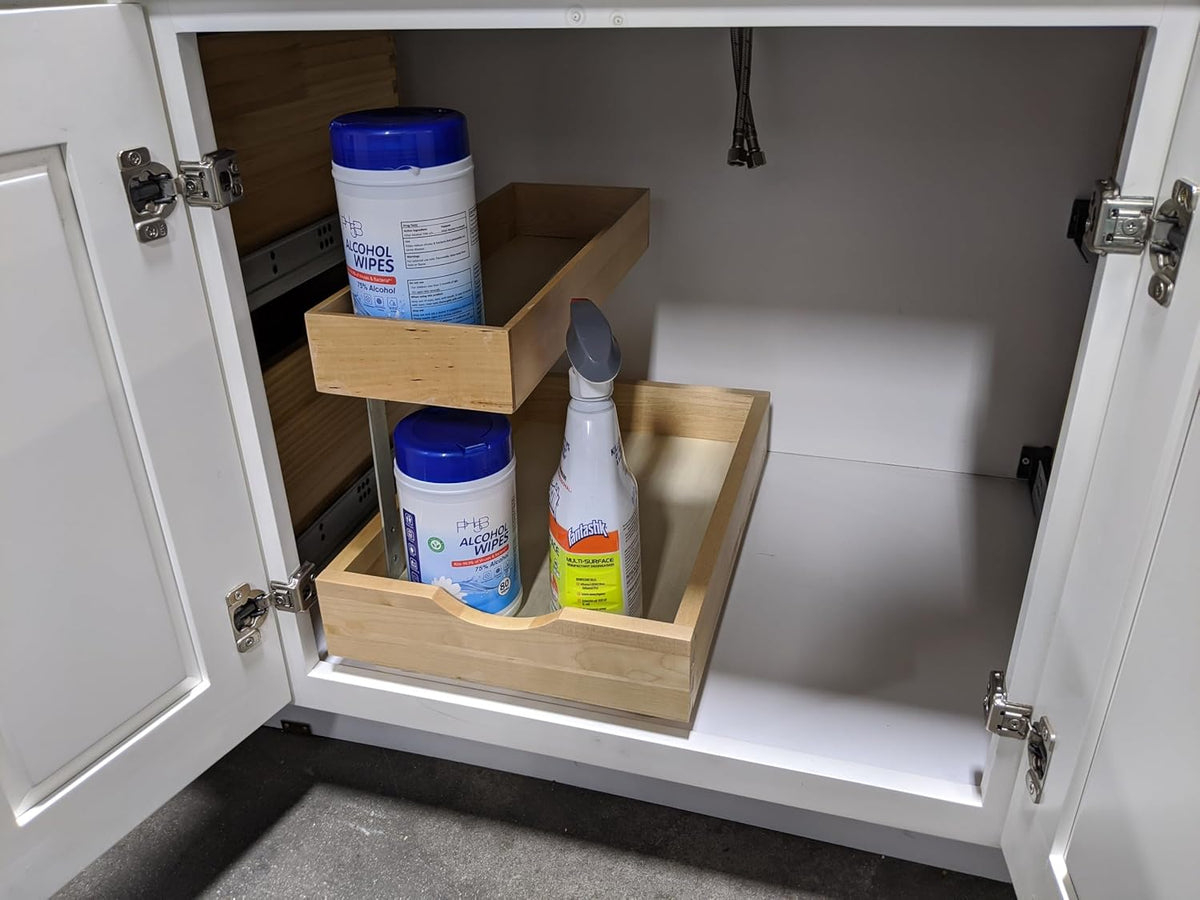 Elysian 2-Tier Pull Out Drawer Organizer, Sliding Shelf Storage for Kitchen, Bathroom, Under Sink Cabinet (12" Width)