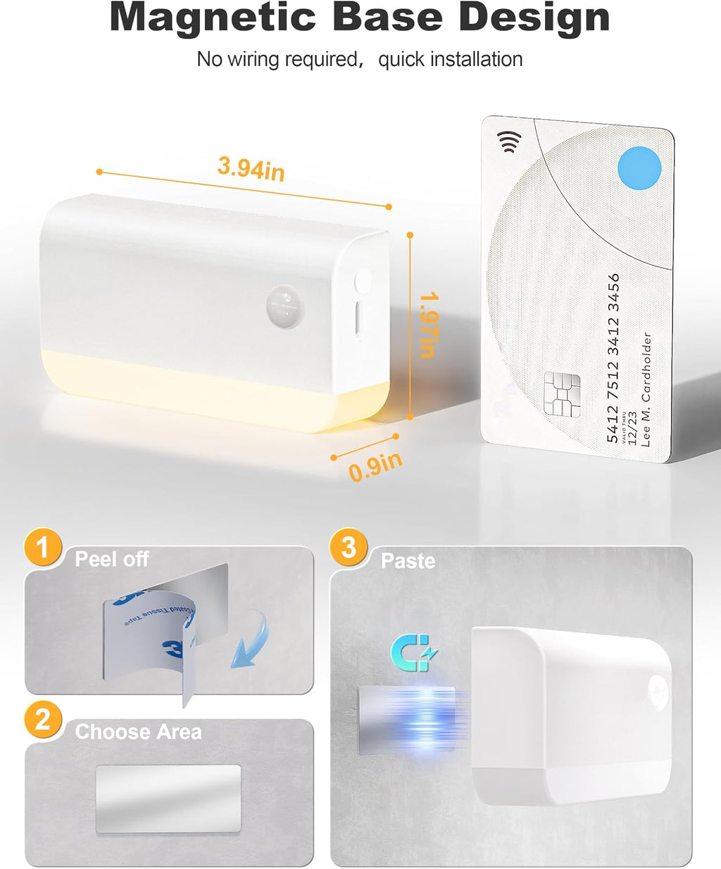 VOLISUN Motion Sensor Rechargeable Night Lights, 3 Modes 3CCT 6Pack,White