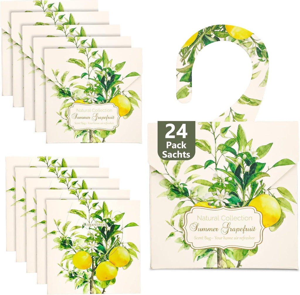 24 PCS Lavender Sachets for Drawers and Closets, Natural Closet Freshener