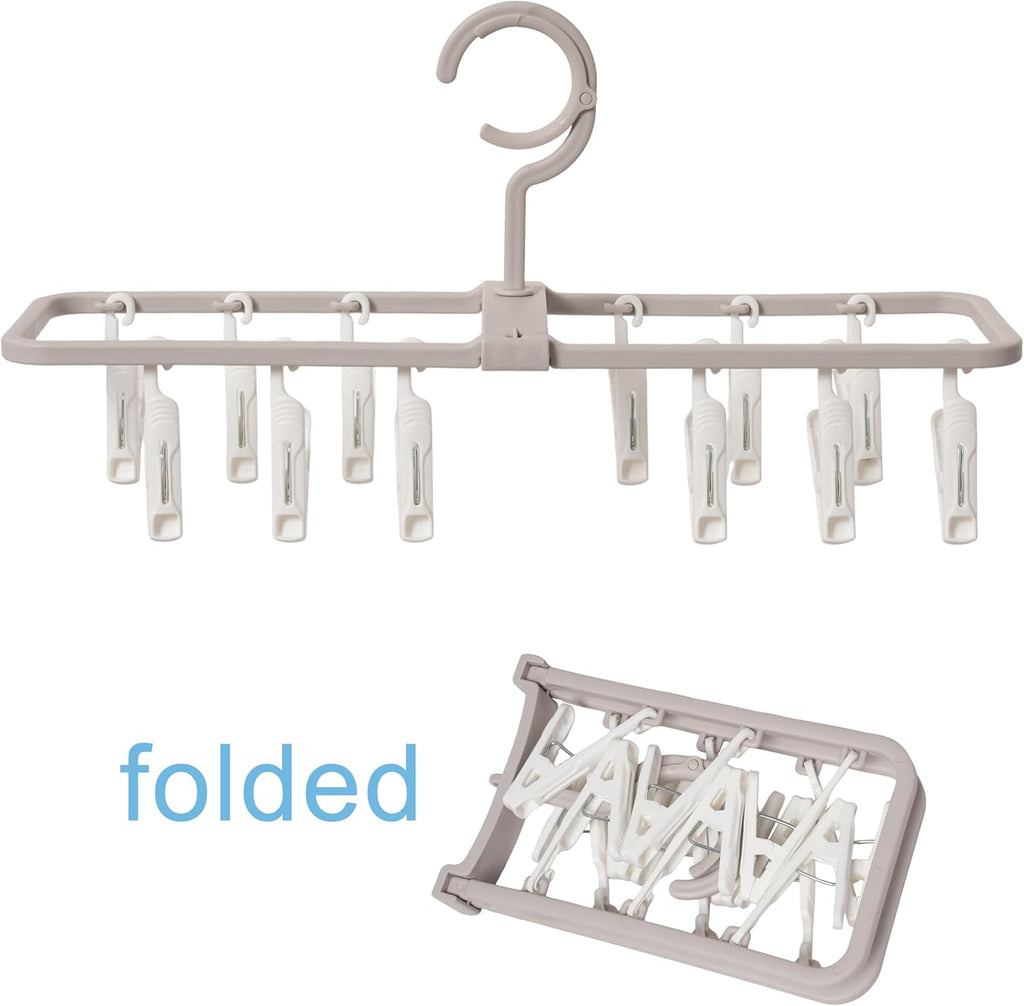 Clothes Drying Racks 2Pack Small Folding Portable Hangers with 12 Clips