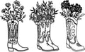 Otoolling 3 Pcs Cowboy Boots Metal Wall Art Western Decor Vintage