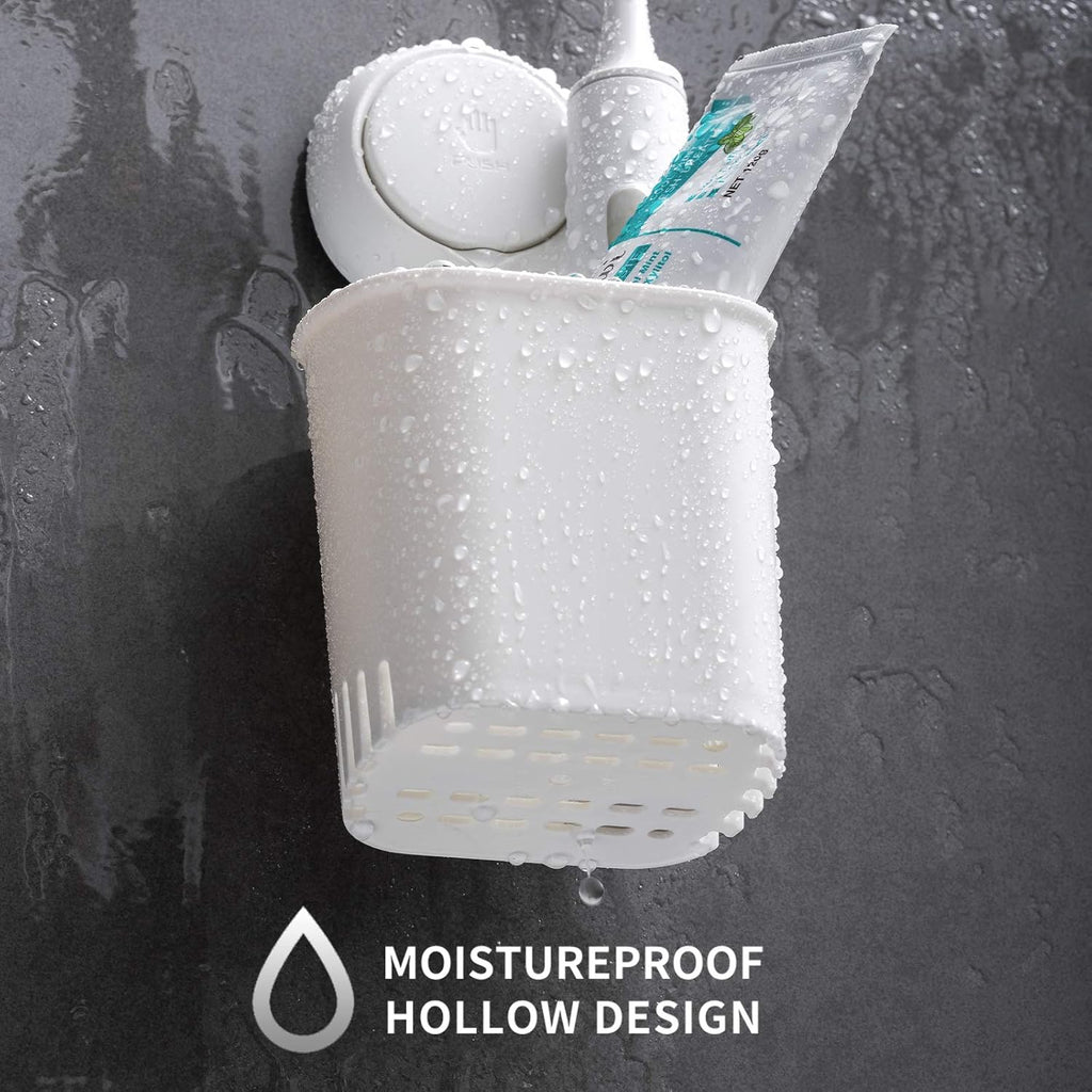 TAILI Suction Cup Toothbrush Holders for Bathroom Wall Mounted, White