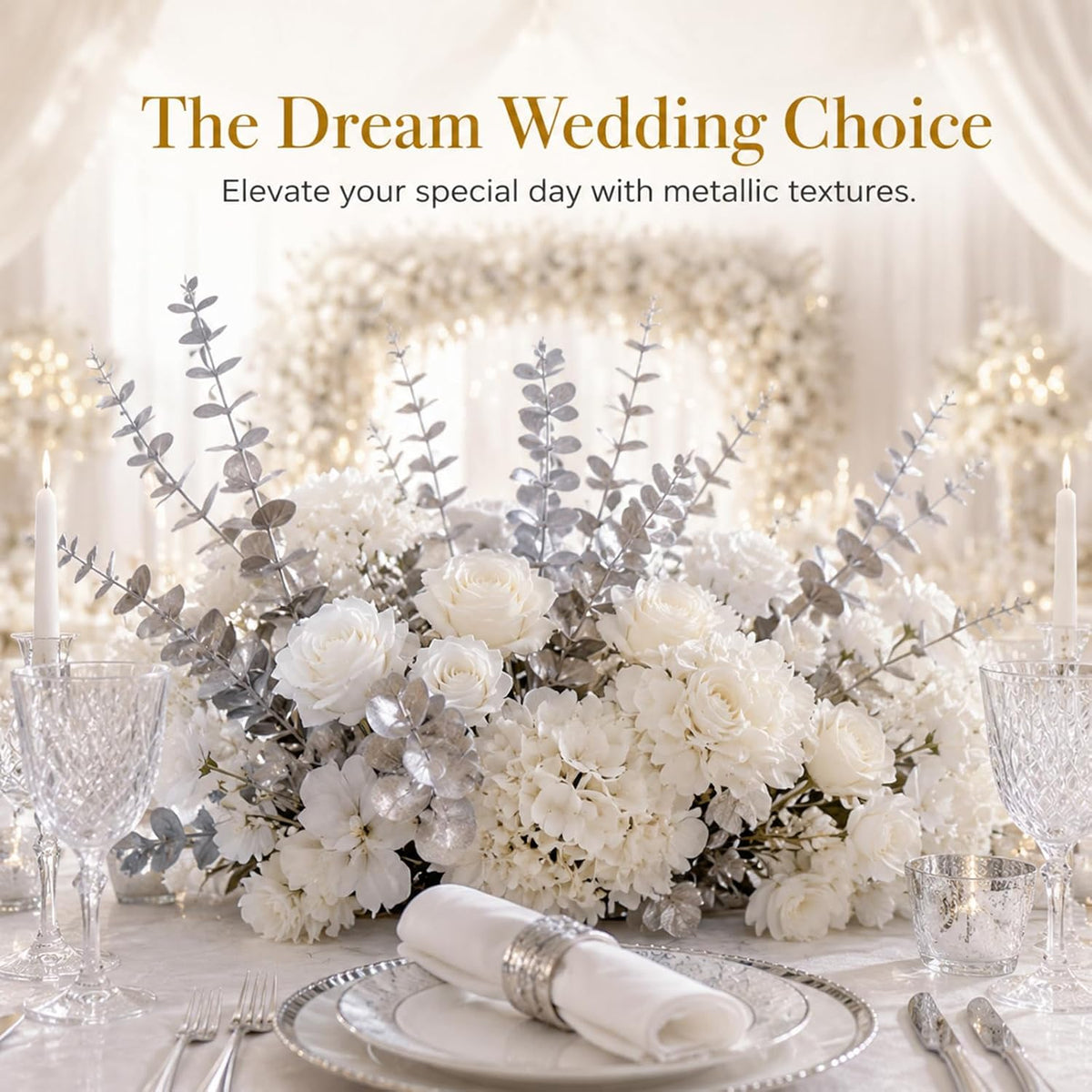 18 Pcs Artificial Eucalyptus Stems Frosted Silver Leaves Fake Greenery Branches Faux Flowers Bouquet for Home Decor Wedding Centerpiece Table Decoration