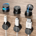 6Pack Magnetic Cord Holder 360° Rotating, 1s Lock Adhesive Desk Organizers
