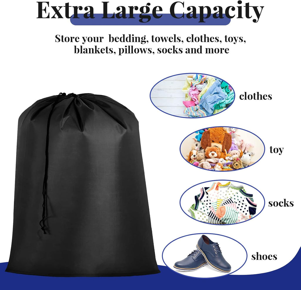 Woanger 24 Pack 28 x 45 Inch Extra Large Laundry Bags Bulk, Black