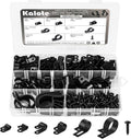 320Pcs Black PA66 Nylon R Type Cable Clamps Clips Assortment Kit