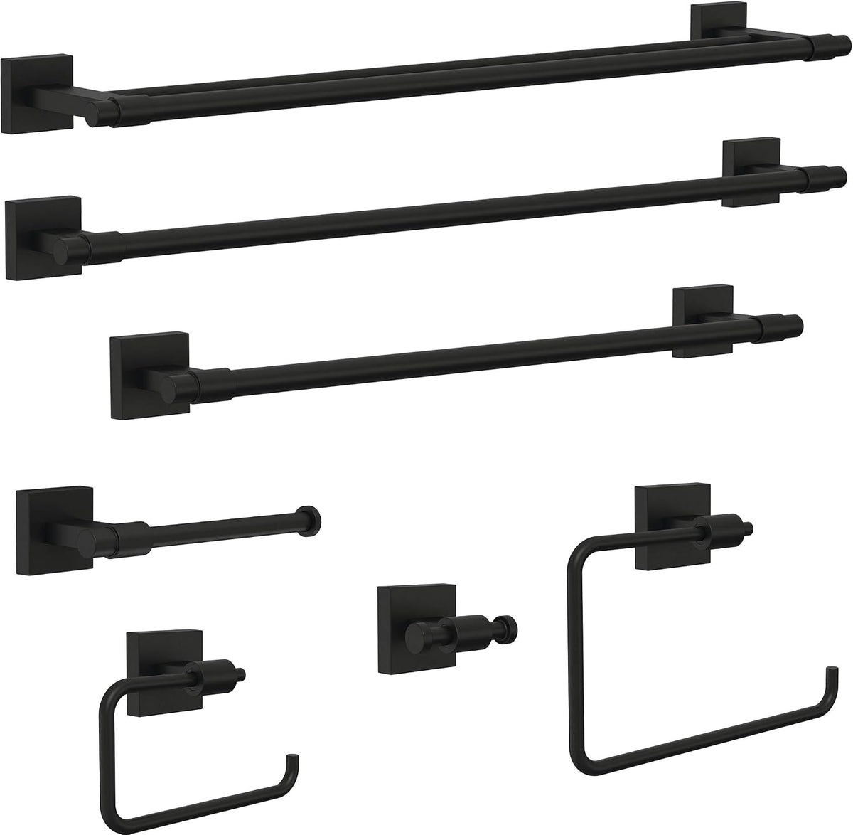 Franklin Brass Maxted (1-Pack) 24" Towel Rack for Bathroom, Matte Black Double Towel Bar for Bathroom Wall Towel Holder Rod Wall Mounted Bathroom Accessories MAX25-FB