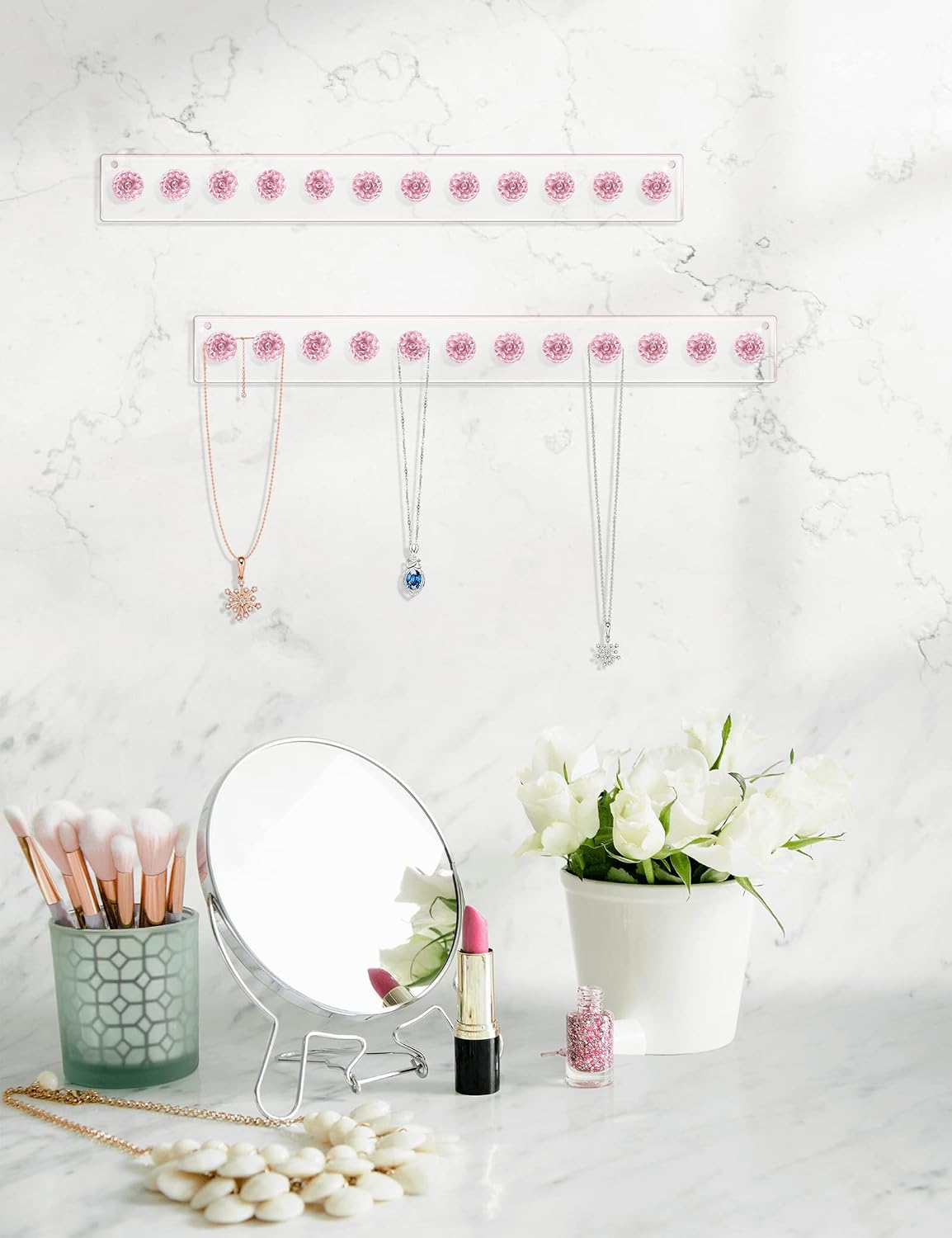 Heesch Necklace Holder, Wall Necklace Hanger, Acrylic Jewelry Organizer