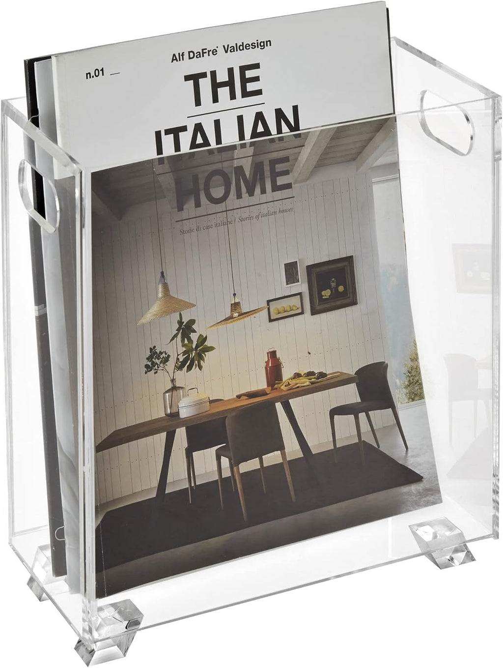 Stock Your Home Acrylic Magazine Holder - Crystal Clear Holder - Shatterproof - Open Top - Space Saver - For Magazines, Publications, Office Desk, Reception, Waiting Room