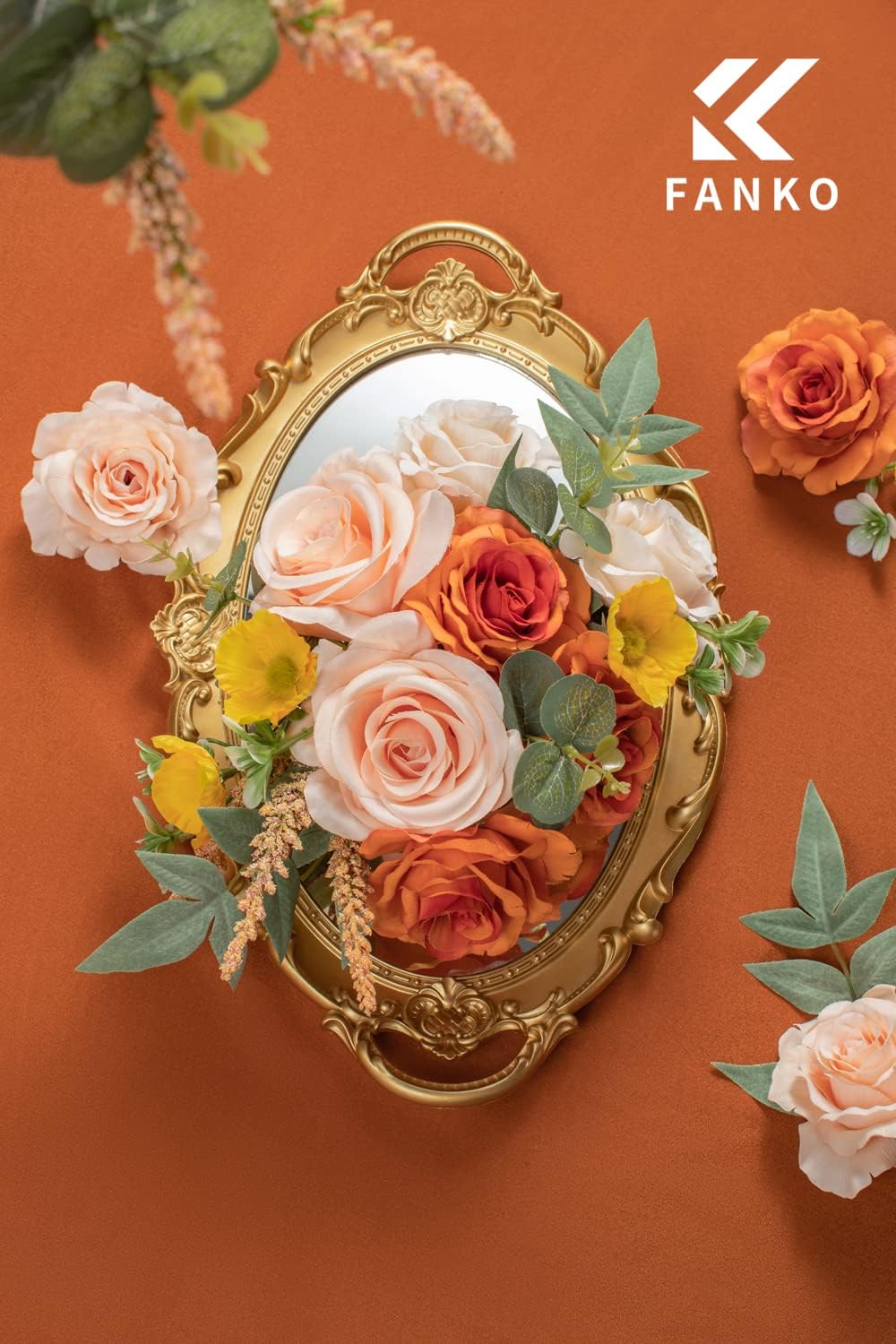 FANKO Artificial Flowers DIY Bouquet Combo Faux Rose for Home Decor