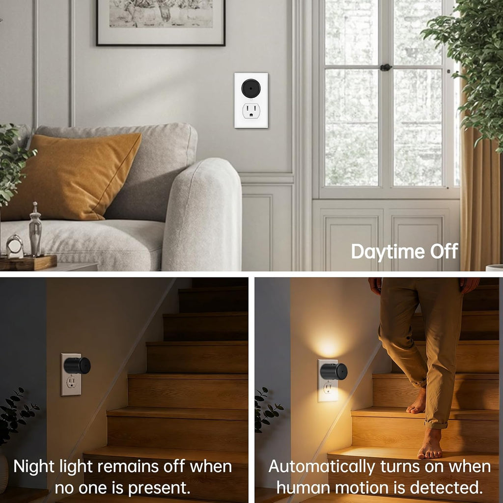 TSEXES LED Motion Sensor Night Light,Plug into Wall Night Light,4-Pack