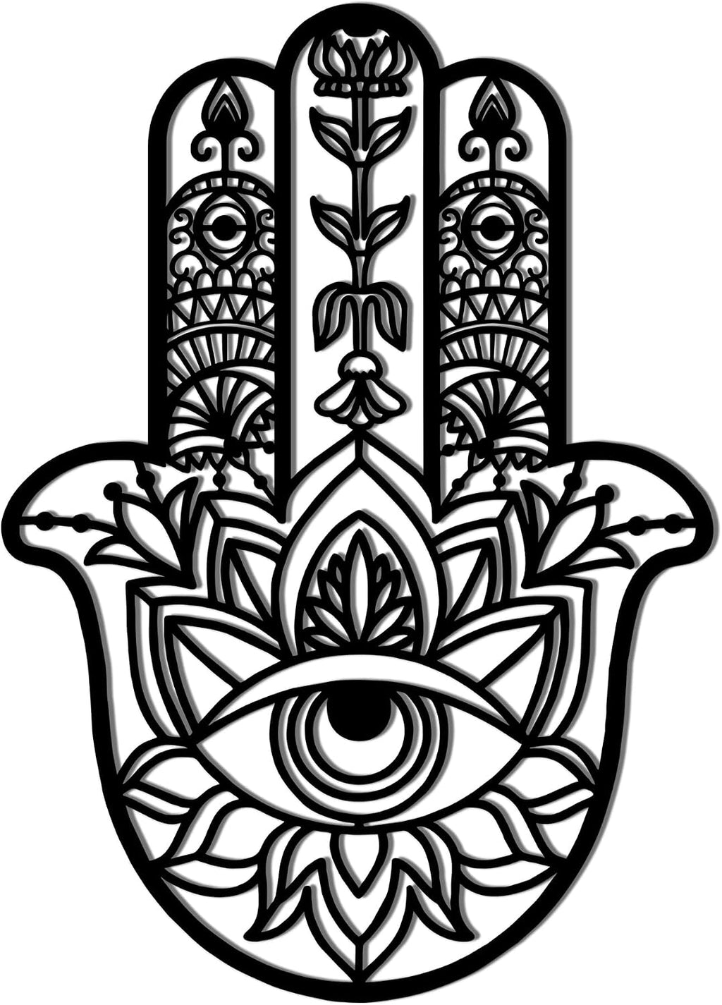 Slickss Hamsa Hand Metal Wall Art, Evil Eye Spiritual Boho Decor