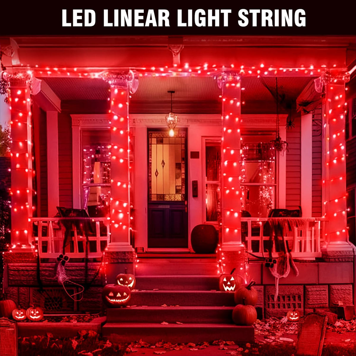 400FT Red LED Fairy Lights, Christmas String Lights with Remote, 8 Lighting Modes, Waterproof Plug-in Lights for Valentine, Halloween, Fireplace, Banister, Restaurant, Bar, Shop Display