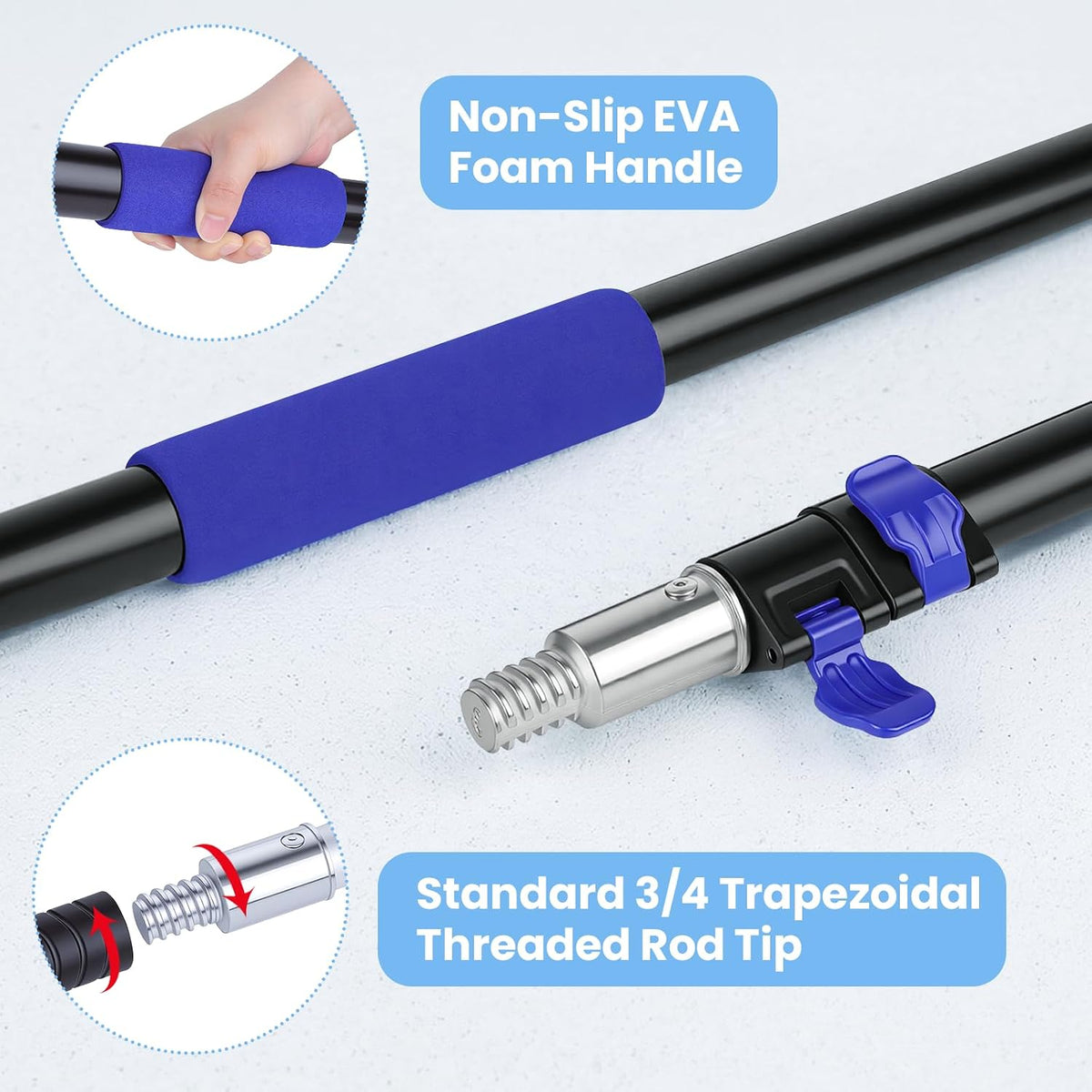 20ft High Reach Extendable Duster Kit with 5-12ft Extension Pole