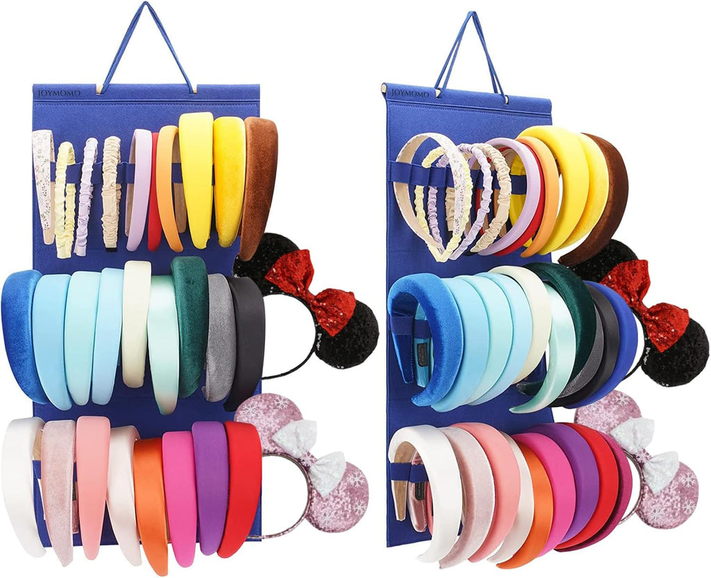 Headband Holder For Girls,Felt Headband Organizer Storage（Blue）