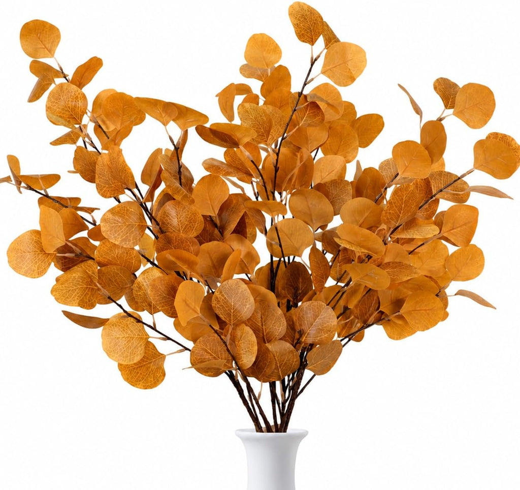 6 Pcs 35" Artificial Eucalyptus Stems Fall Decor Faux Eucalyptus Branches
